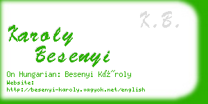 karoly besenyi business card